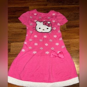 Hello Kitty dress. Sweater material, warm. Snowflakes. Size 7/8